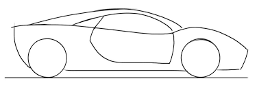Simple line drawing of a car